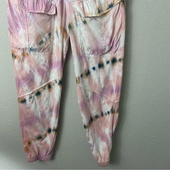 Young Fabulous & Broke Pink Tie Dye Cargo Jogger Sweatpants Sz S - Picture 3 of 11